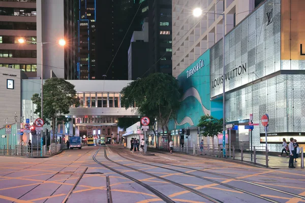 Sept 2021 Tramway Buses Cars Drive Hong Kong Island Central — Stock Photo, Image