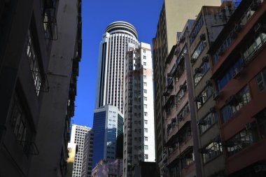 4 Eylül 2021 Wan Chai, Hong Kong 'un en işlek ticari alanlarından biridir.