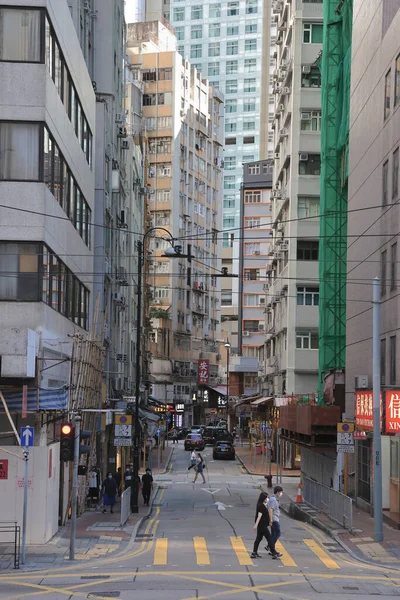 Sept 2021 Mensen Lopen Voorbij Sheung Wan District Hong Kong — Stockfoto