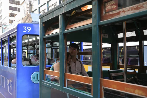 September 2021 Oberdeck Der Straßenbahn Auf Der Straße Ong Kong — Stockfoto