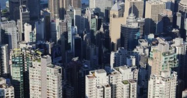 Güneş Hong Kong 'un mimarisini aydınlattı, 4 Eylül 2021 