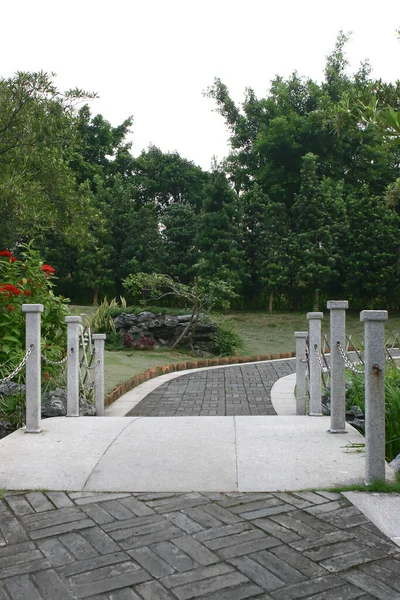 Sendero Concreto Jardín Lingnan — Foto de Stock