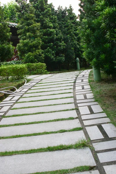 Sentiero Cemento Nel Giardino Lingnan — Foto Stock