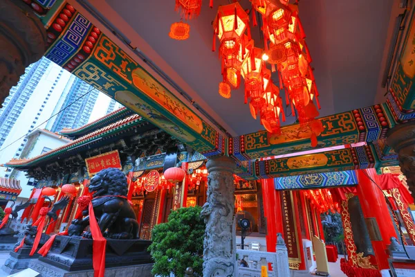 Red Chinese Lanterns Corridor Side Main Altar Wong Tai Sin — Stock Photo, Image