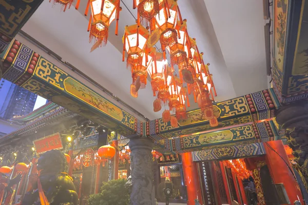 Settembre 2021 Lanterne Rosse Cinesi Corridoio Accanto All Altare Principale — Foto Stock