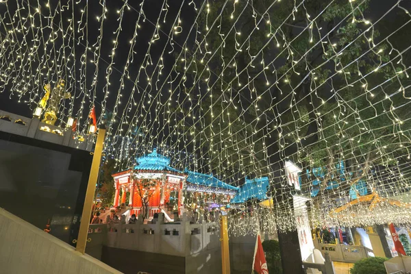 Vista Del Pabellón Iluminado Yue Heung Templo Sik Sik Yuen — Foto de Stock