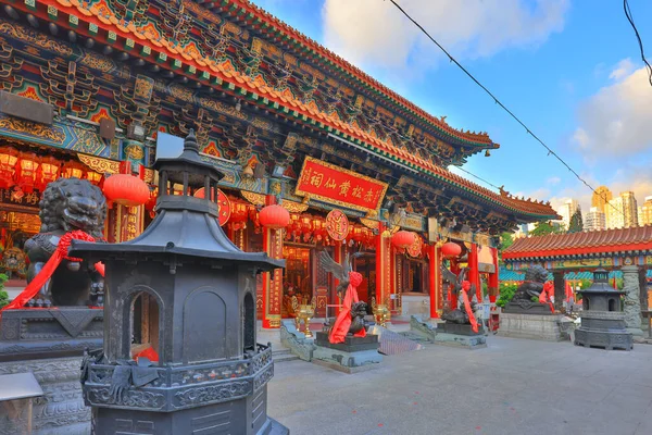 View Main Altar Sik Sik Yuen Wong Tai Sin Temple — Stock Photo, Image