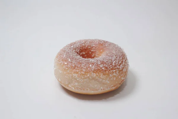 Сладкие Пончики Пончики Нагроможденные Белом — стоковое фото