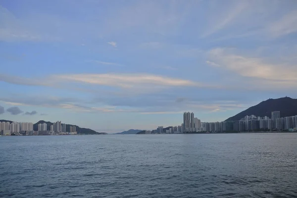 Lei Yue Mun Coast Táj Kikötőn Túli Építészettel 2021 Szeptember — Stock Fotó
