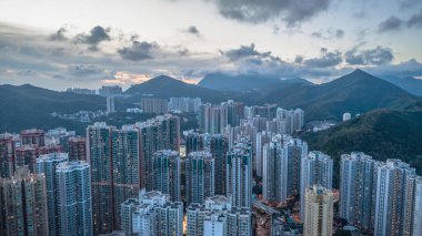 Evening cityscape of Tseung Kwan O residential district