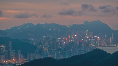 Harborfront skyline and maritime scenery in Hong Kong