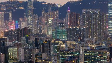 Evening skyline of Hong Kong viewed from Kowloon