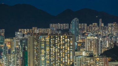 Evening skyline of Hong Kong viewed from Kowloon