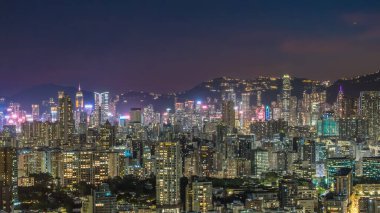 Evening skyline of Hong Kong viewed from Kowloon