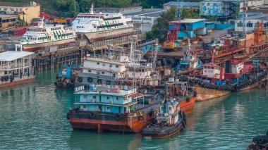 Tan Kon Shan Yolu 'ndaki sanayi tersanesi operasyonları.