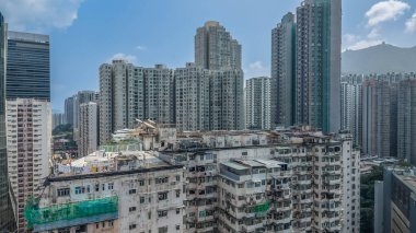 Quarry Bay bölgesindeki kentsel yerleşim kuleleri
