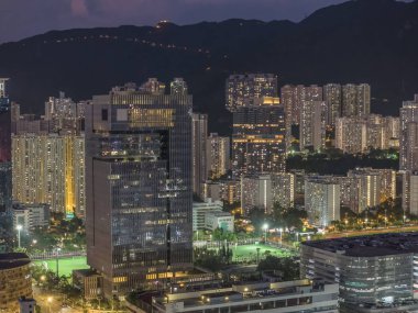 Dynamic Rıhtım Bölgesi Hong Kong şehir manzarası güzelliğini gösteriyor