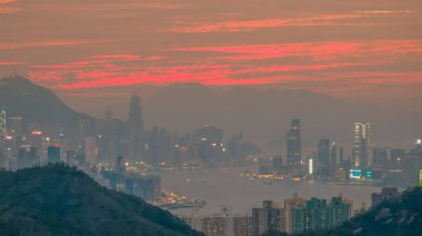 Hong Kong 'da Panoramik Kara Tepe Alanı