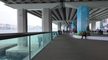 Doğu Kıyısı Sahil Yolu Victoria Limanı Rıhtımı Hong Kong, 31 Aralık 2025