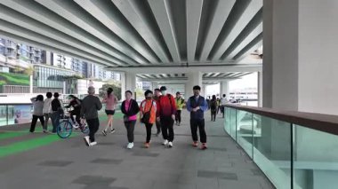 Doğu Kıyısı Sahil Yolu Victoria Limanı Rıhtımı Hong Kong, 31 Aralık 2025