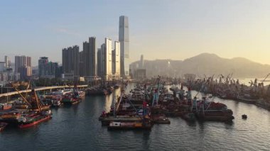 Batı Kowloon Kültür Bölgesi Victoria Limanı Skyline Hong Kong, 24 Aralık 2025