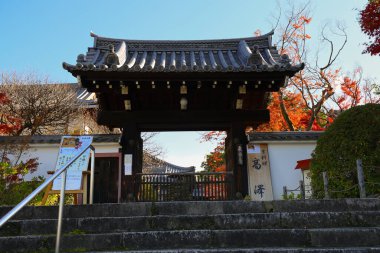 Kyoto, Japonya 'da sonbahar yeşillikleri ve sakin bir atmosferi var.