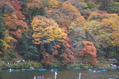 Arashiyama 24 Kasım 2025 'te Sonbahar Renkleri Ortasında Manzaralı Nehir Yolculuğu