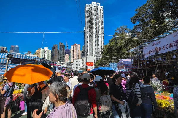 Renkli Ay Yeni Yıl standları, 14 Şubat 2026 'da parlak güneş ışığı altında ziyaretçileri çekiyor.