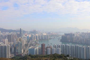  Tsuen Wan üzerinden şehir Kowloon Hong Kong