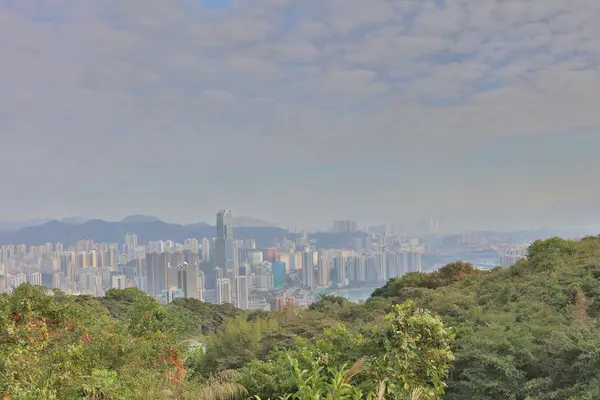 Tsuen Wan üzerinden şehir Kowloon Hong Kong — Stok fotoğraf