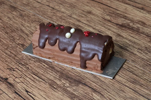 Raspberry chocolade Log Cake — Stockfoto