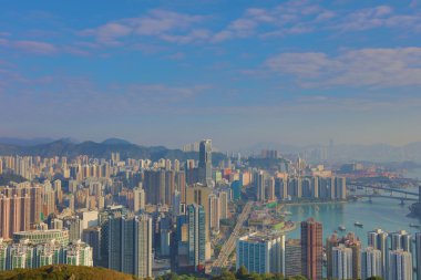  Tsuen Wan üzerinden şehir Kowloon Hong Kong