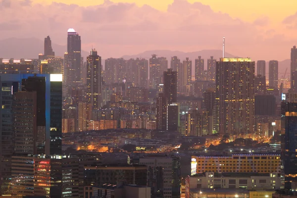 香港市区日落 — 图库照片