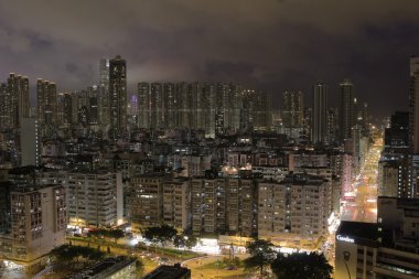 Sham shui po bölge gece hong Kong