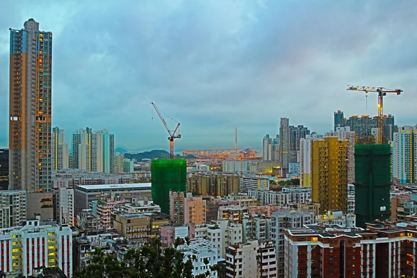 Widok z lotu ptaka na dzielnicę Sham Shui po. — Zdjęcie stockowe