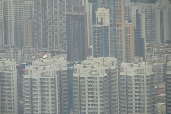 Paysage urbain de haut comme vu Kowloon — Photo