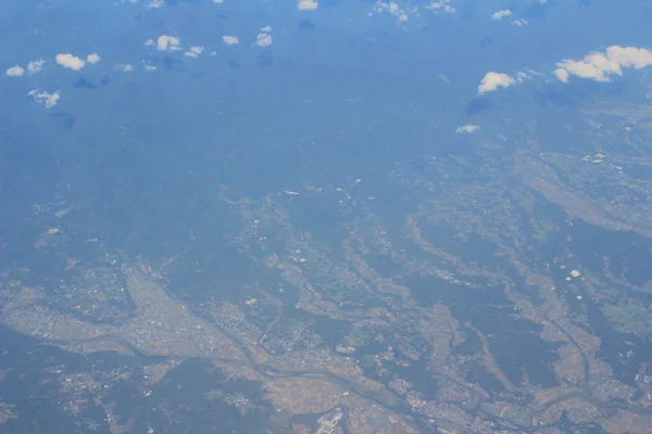 Άποψη του εδάφους από το παράθυρο του αεροπλάνου — Φωτογραφία Αρχείου