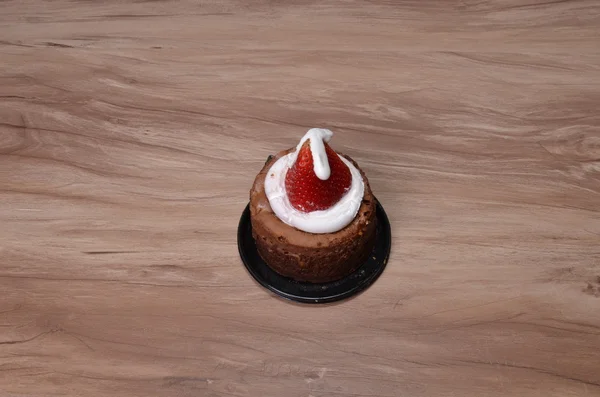 Santa hat brownie ukąszenia — Zdjęcie stockowe