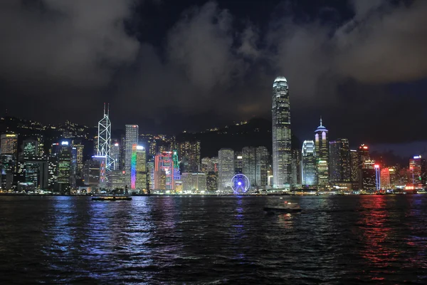 Hong kong ışıklık alacakaranlıkta manzara ışık şehrin Senfoni — Stok fotoğraf