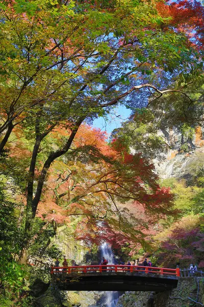 Minoo jesień wodospad w Osaka, Japonia. — Zdjęcie stockowe