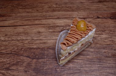 ahşap arka plan castanea pastayla