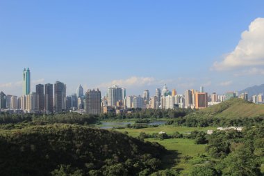 Çin'in Shenzhen şehri hong kong görünümü