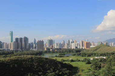 Çin'in Shenzhen şehri hong kong görünümü
