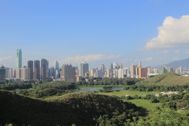 Çin'in Shenzhen şehri hong kong görünümü