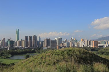 Çin'in Shenzhen şehri hong kong görünümü