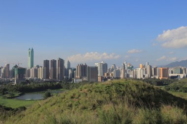 Çin'in Shenzhen şehri hong kong görünümü