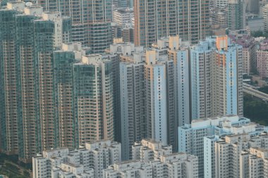 Kowloon cityscape Simgesel Yapı bina ile