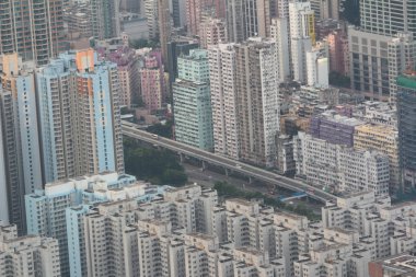 Kowloon cityscape Simgesel Yapı bina ile