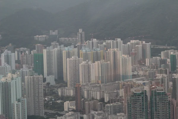 Paisaje urbano de kowloon con edificio emblemático —  Fotos de Stock