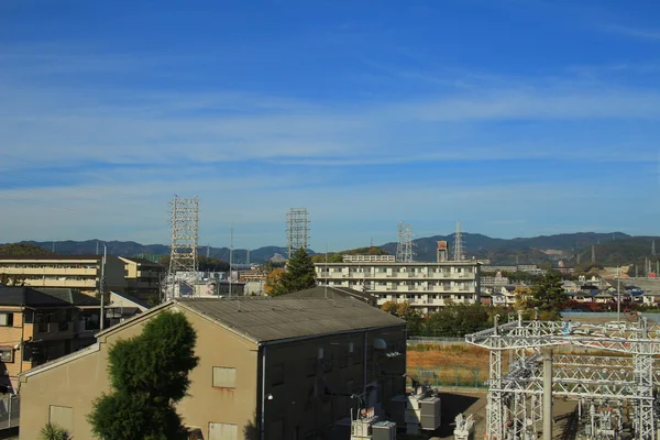 Vista desde el paisaje urbano del tren — Foto de Stock